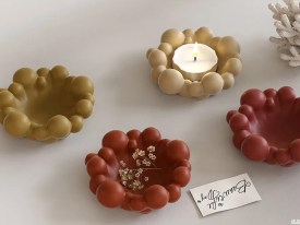 Molde silicona porta vela burbujas 